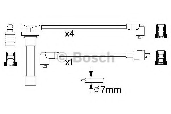 Комплект проводов зажигания BOSCH 0 986 356 893 Комплект проводов зажигания BOSCH 0 986 356 893