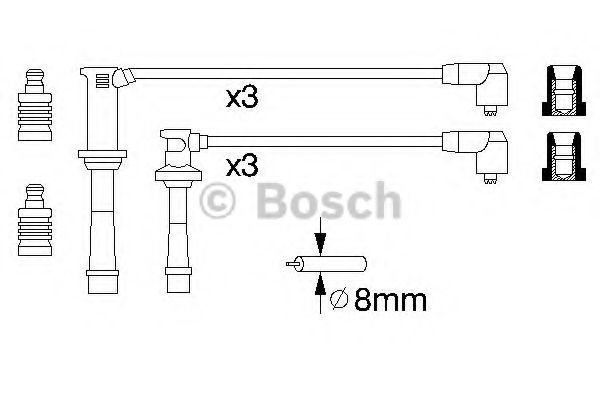 Комплект проводов зажигания BOSCH 0 986 356 966 Комплект проводов зажигания BOSCH 0 986 356 966