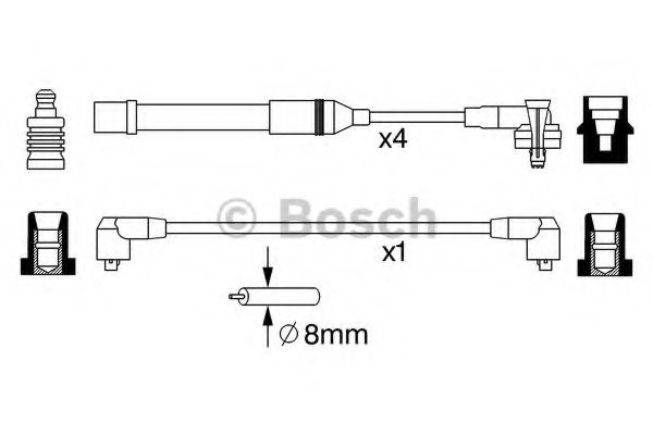 Комплект проводов зажигания BOSCH 0 986 357 051 Комплект проводов зажигания BOSCH 0 986 357 051