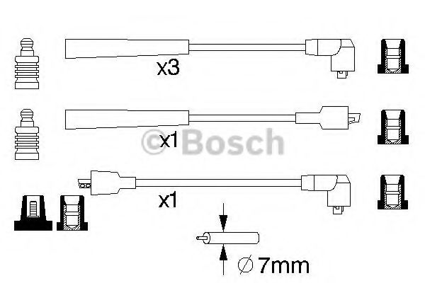 Комплект проводов зажигания BOSCH 0 986 357 122 Комплект проводов зажигания BOSCH 0 986 357 122