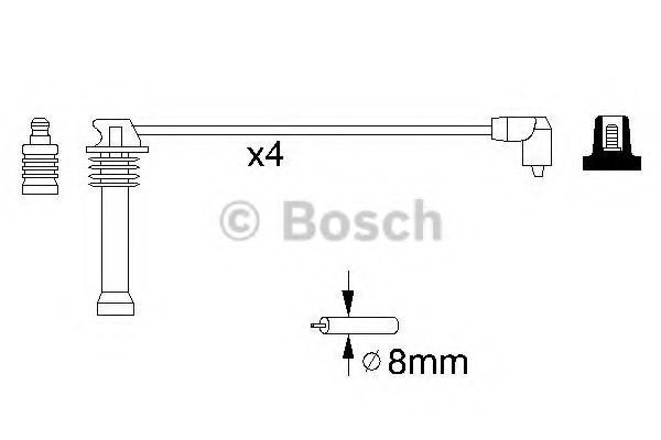 Комплект проводов зажигания BOSCH 0 986 357 141 Комплект проводов зажигания BOSCH 0 986 357 141