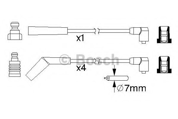 Комплект проводов зажигания BOSCH 0 986 357 153 Комплект проводов зажигания BOSCH 0 986 357 153