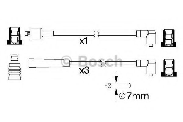 Комплект проводов зажигания BOSCH 0 986 357 169 Комплект проводов зажигания BOSCH 0 986 357 169