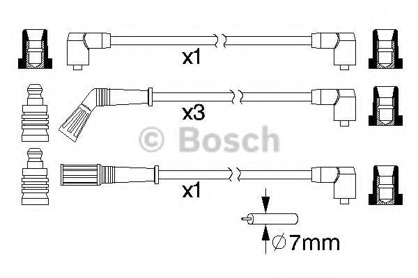 Комплект проводов зажигания bosch 0 986 357 183
