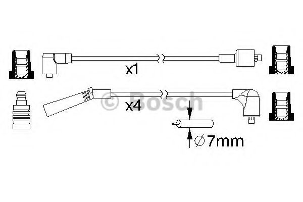 Комплект проводов зажигания BOSCH 0 986 357 185 Комплект проводов зажигания BOSCH 0 986 357 185