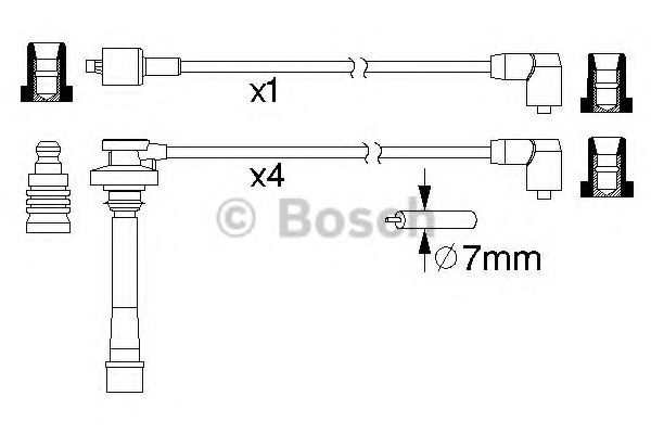 Комплект проводов зажигания BOSCH 0 986 357 197 Комплект проводов зажигания BOSCH 0 986 357 197