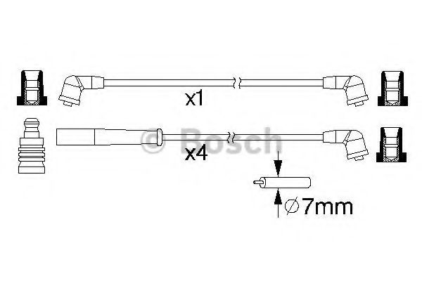 Комплект проводов зажигания BOSCH 0 986 357 214 Комплект проводов зажигания BOSCH 0 986 357 214
