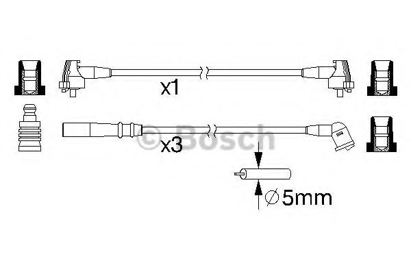 Комплект проводов зажигания BOSCH 0 986 357 222 Комплект проводов зажигания BOSCH 0 986 357 222