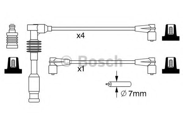 Комплект проводов зажигания BOSCH 0 986 357 227 Комплект проводов зажигания BOSCH 0 986 357 227
