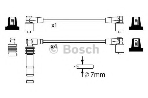 Комплект проводов зажигания BOSCH 0 986 357 233 Комплект проводов зажигания BOSCH 0 986 357 233