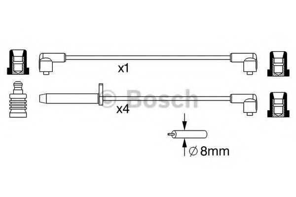 Комплект проводов зажигания BOSCH 0 986 357 235 Комплект проводов зажигания BOSCH 0 986 357 235