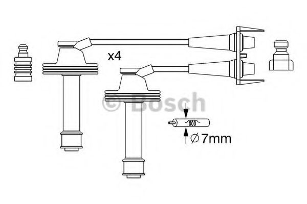 Комплект проводов зажигания BOSCH 0 986 357 238 Комплект проводов зажигания BOSCH 0 986 357 238