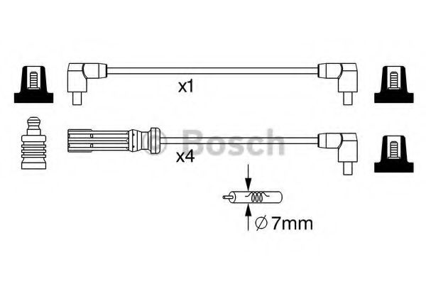 Комплект проводов зажигания BOSCH 0 986 357 244 Комплект проводов зажигания BOSCH 0 986 357 244