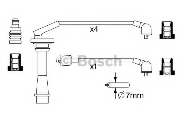 Комплект проводов зажигания BOSCH 0 986 357 277 Комплект проводов зажигания BOSCH 0 986 357 277