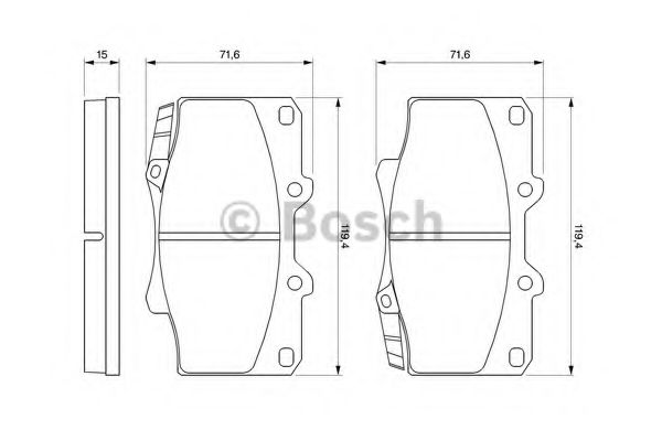 Тормозные колодки BOSCH 0 986 424 134