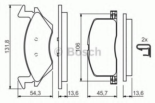 Тормозные колодки BOSCH 0 986 424 264
