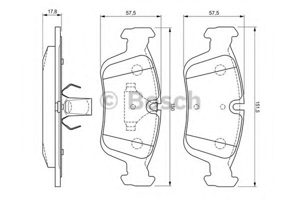 Тормозные колодки BOSCH 0 986 424 483