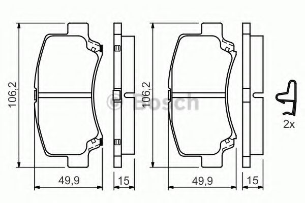 Тормозные колодки BOSCH 0 986 424 626
