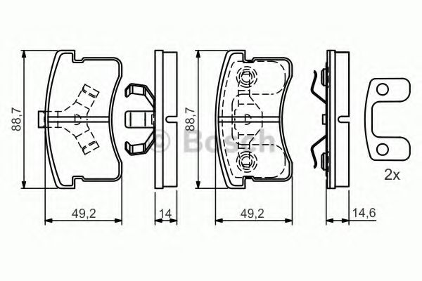 Тормозные колодки BOSCH 0 986 424 642