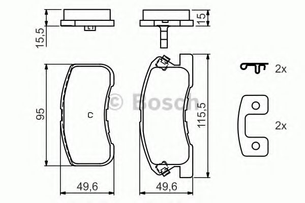 Тормозные колодки BOSCH 0 986 424 697