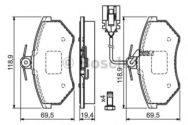 Тормозные колодки BOSCH 0 986 460 948