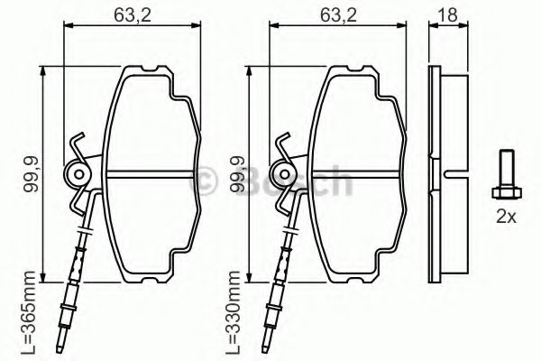 Тормозные колодки BOSCH 0 986 461 117