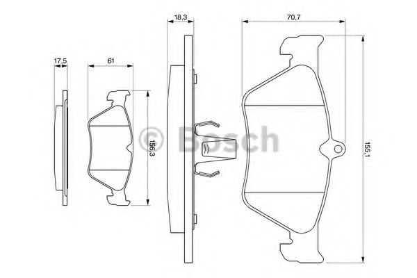 Тормозные колодки BOSCH 0 986 461 129