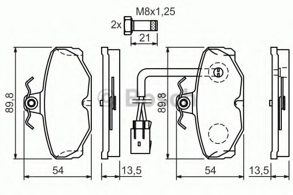 Тормозные колодки BOSCH 0 986 461 767