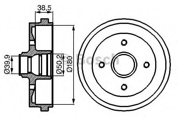 Тормозной барабан BOSCH 0 986 477 002