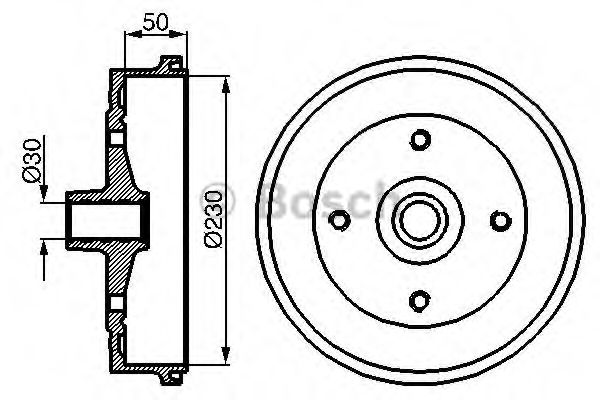 Тормозной барабан BOSCH 0 986 477 030
