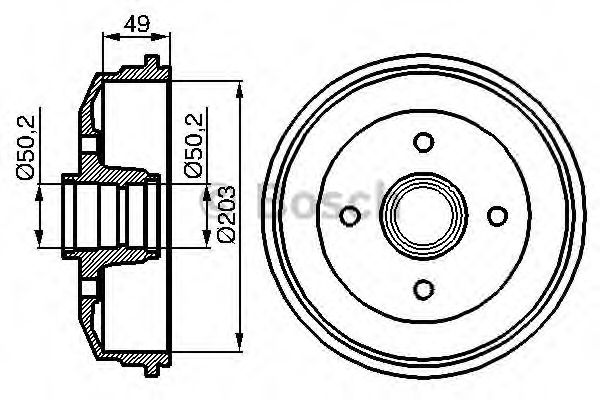 Тормозной барабан BOSCH 0 986 477 050