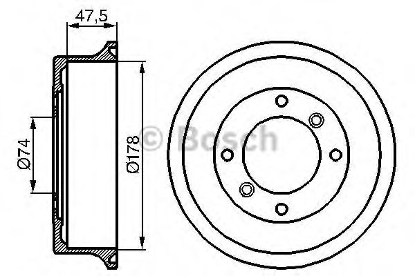 Тормозной барабан BOSCH 0 986 477 062
