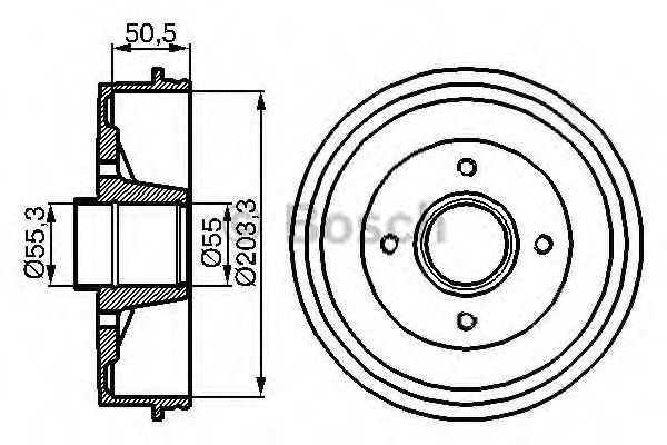 Тормозной барабан BOSCH 0 986 477 108