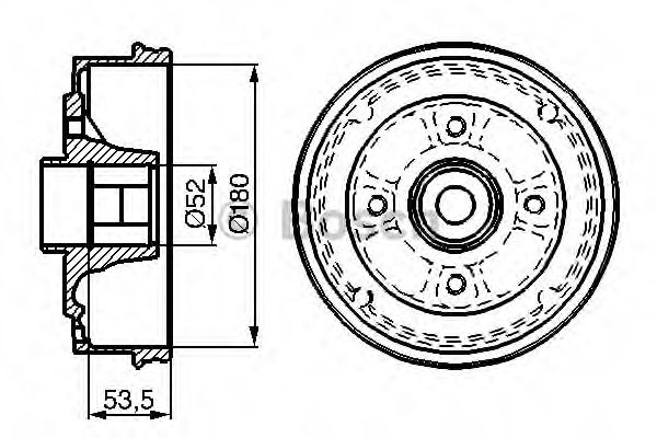 Тормозной барабан BOSCH 0 986 477 112