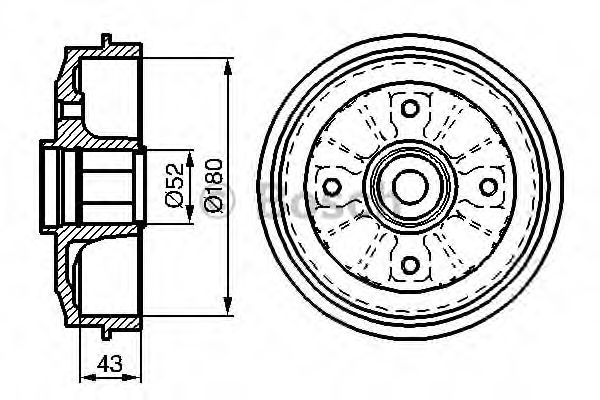 Тормозной барабан BOSCH 0 986 477 114