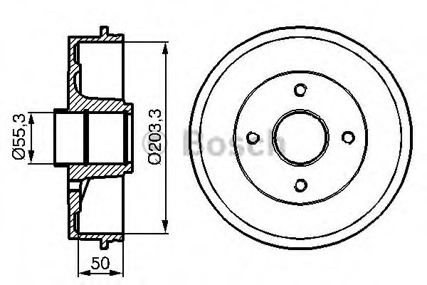 Тормозной барабан BOSCH 0 986 477 121