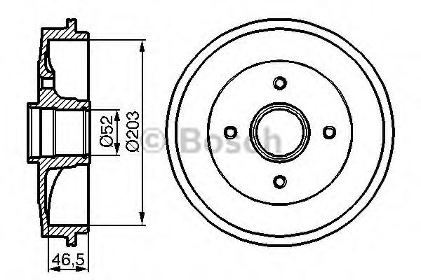 Тормозной барабан BOSCH 0 986 477 124