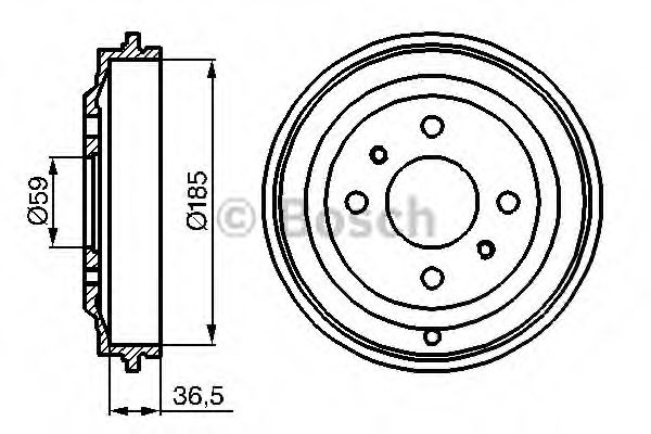 Тормозной барабан BOSCH 0 986 477 125