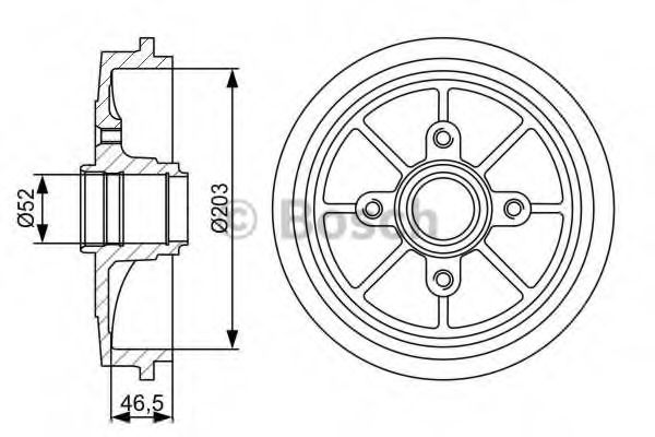 Тормозной барабан BOSCH 0 986 477 126