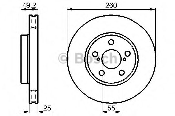 Тормозной диск BOSCH 0 986 478 451