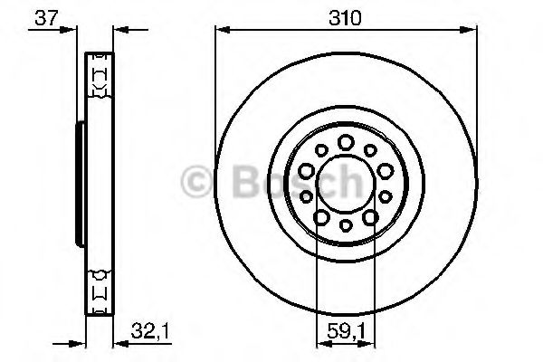 Тормозной диск BOSCH 0 986 479 168 Тормозной диск BOSCH 0 986 479 168