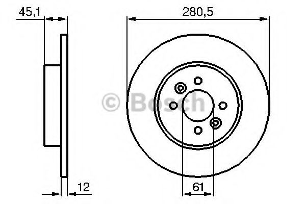 Тормозной диск BOSCH 0 986 479 195 Тормозной диск BOSCH 0 986 479 195