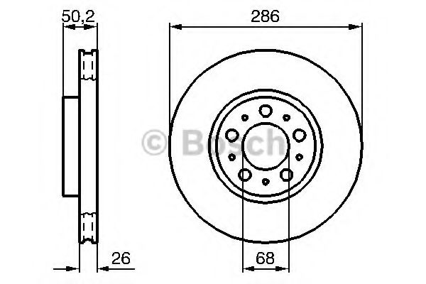 Тормозной диск BOSCH 0 986 479 210 Тормозной диск BOSCH 0 986 479 210