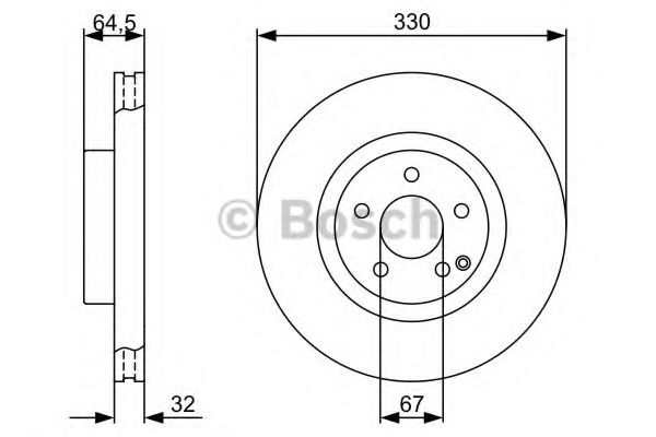 Тормозной диск BOSCH 0 986 479 332 Тормозной диск BOSCH 0 986 479 332