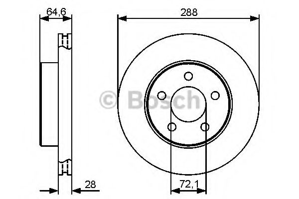 Тормозной диск BOSCH 0 986 479 461 Тормозной диск BOSCH 0 986 479 461