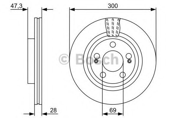 Тормозной диск BOSCH 0 986 479 537