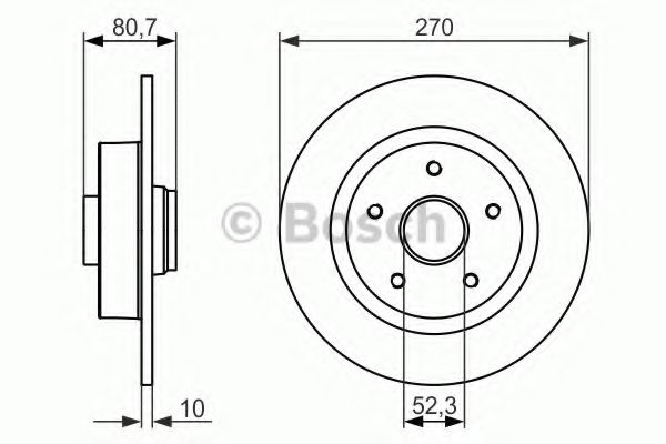 Тормозной диск BOSCH 0 986 479 607 Тормозной диск BOSCH 0 986 479 607