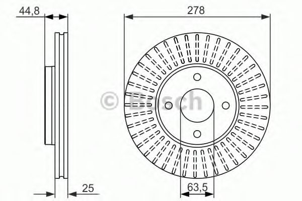 Тормозной диск BOSCH 0 986 479 637 Тормозной диск BOSCH 0 986 479 637