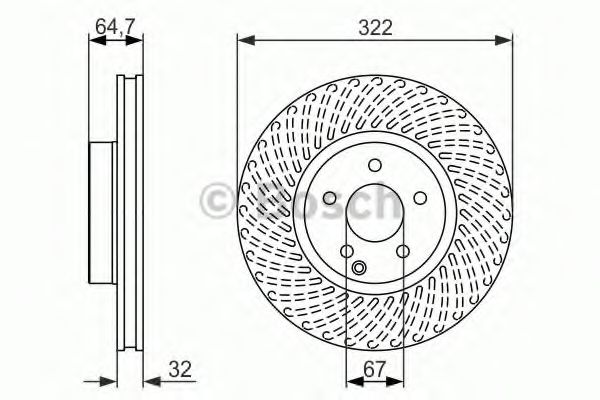 Тормозной диск BOSCH 0 986 479 652 Тормозной диск BOSCH 0 986 479 652