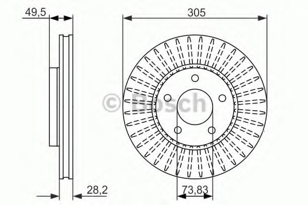 Тормозной диск BOSCH 0 986 479 698 Тормозной диск BOSCH 0 986 479 698